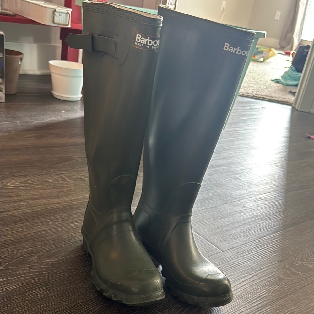 Barbour Dark Green Waterproof Boots